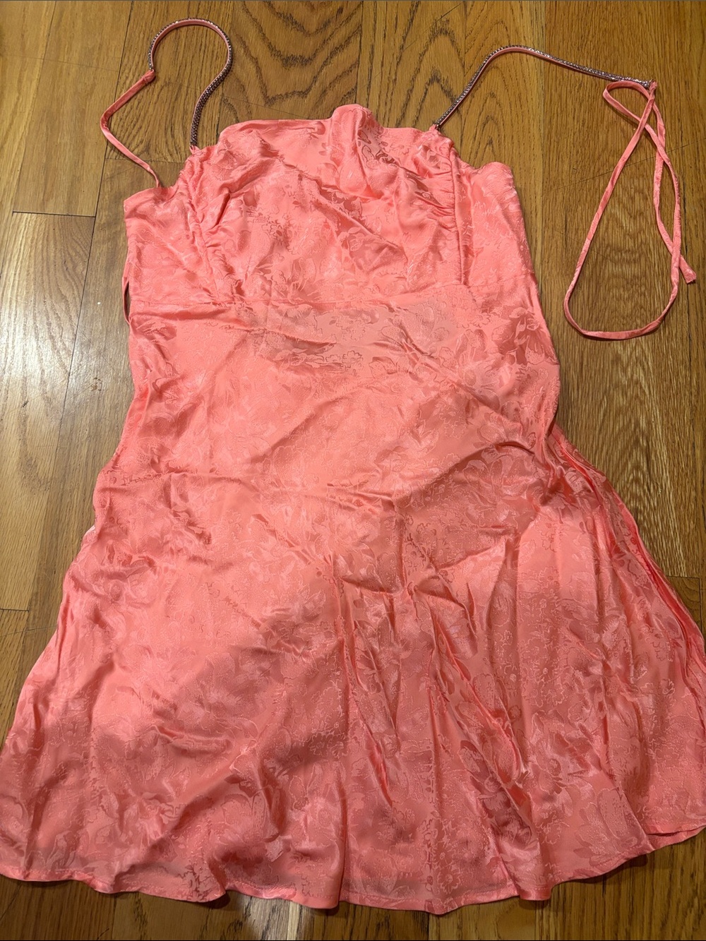 For Love & Lemons Coral Jacquard Slip